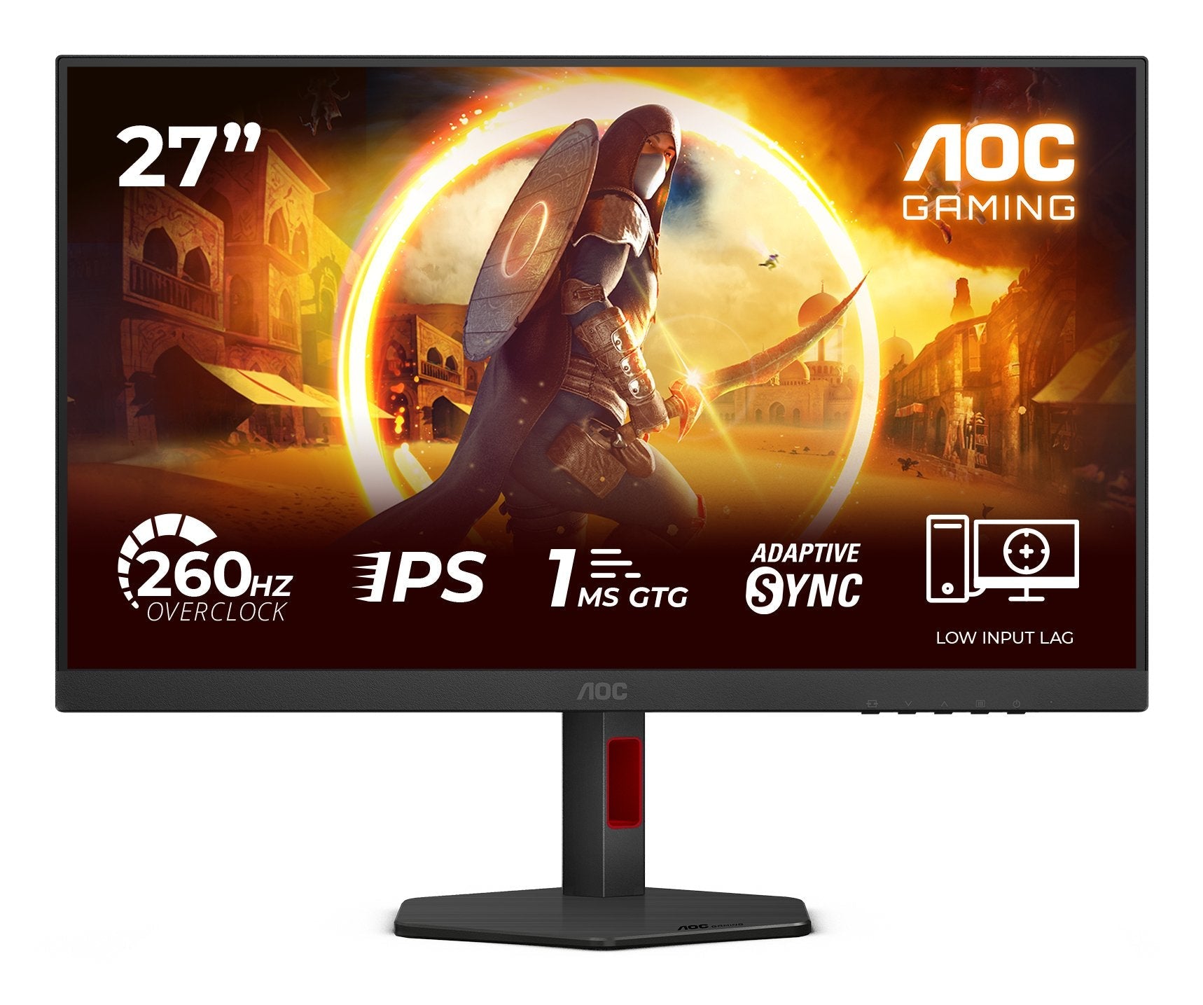 Monitor  Aoc 27g4zr Gaming 27" 16:9 Fast Ips 260hz 1920x1080 Has 130mm 2xhdmi 2.0 Dp 1.4