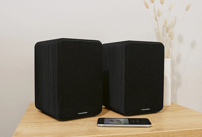 Thomson Ws600duo Altavoces De Estanteria - Potencia Musical 100w -  Color Negro