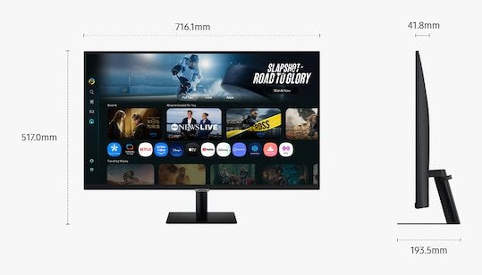 Samsung Ls32fm700uuxdu 32" Va Smart Monitor M7 M70f 4k, 3840x2160 16:9 300cd M2 4ms Hdmi Usb