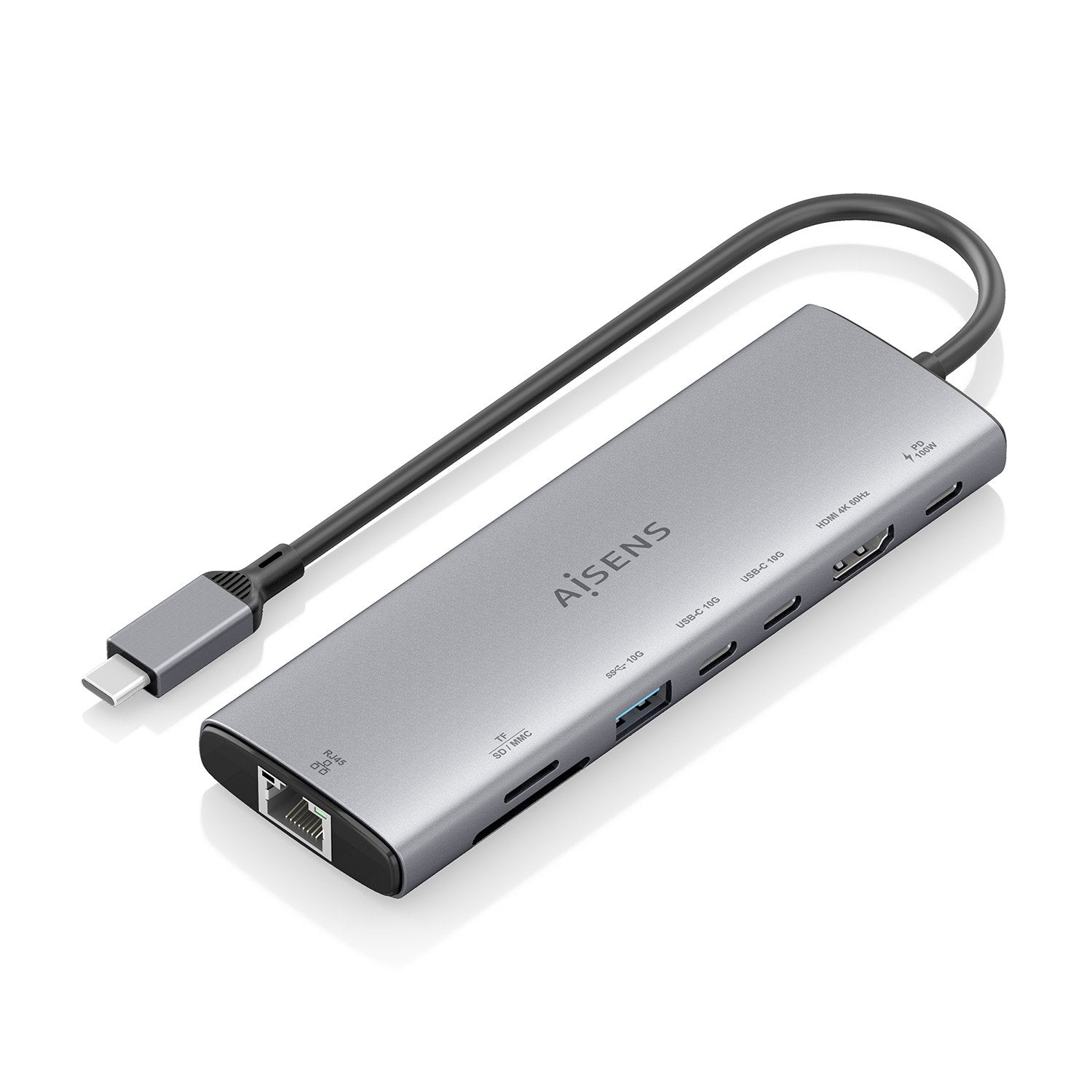 EAN 8435739903612 - AISENS ASUC-8P033-GR base para portátil y replicador de puertos Alámbrico USB 3.2 Gen 1 (3.1 Gen 1) Type- imagen 1