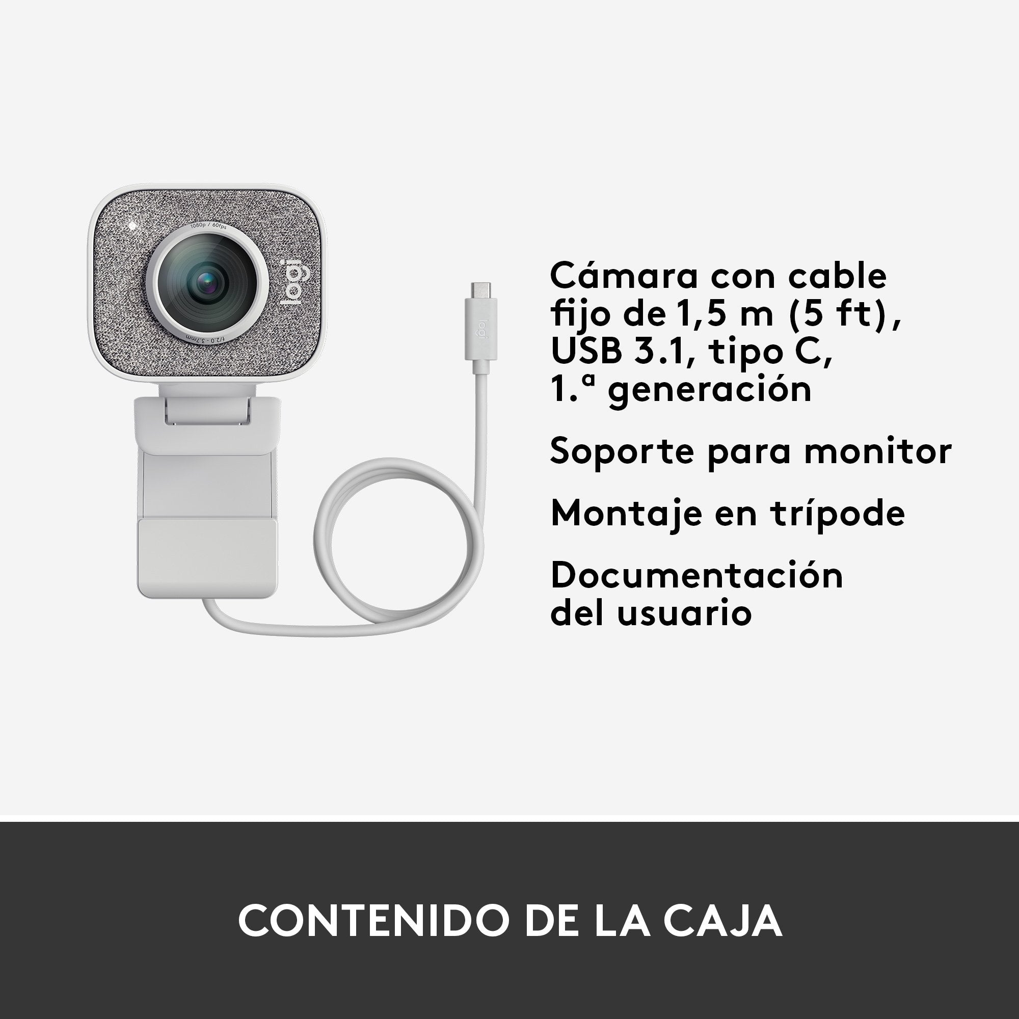 EAN 5099206087682 - Logitech 960-001297 cámara web 1920 x 1080 Pixeles USB 3.2 Gen 1 (3.1 Gen 1) Blanco imagen 15