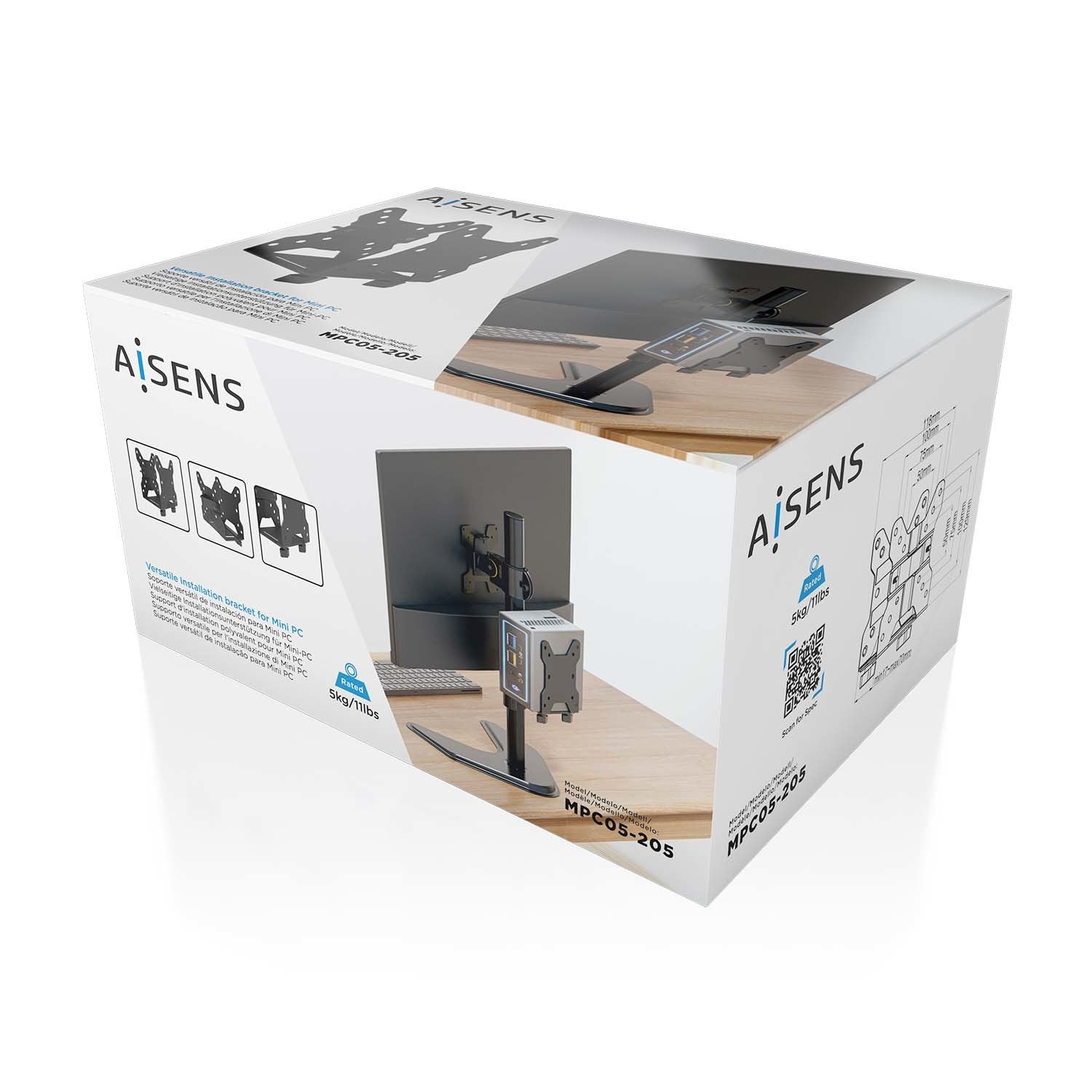Aisens Soporte Versátil De Instalación Para Mini Pc, Negro