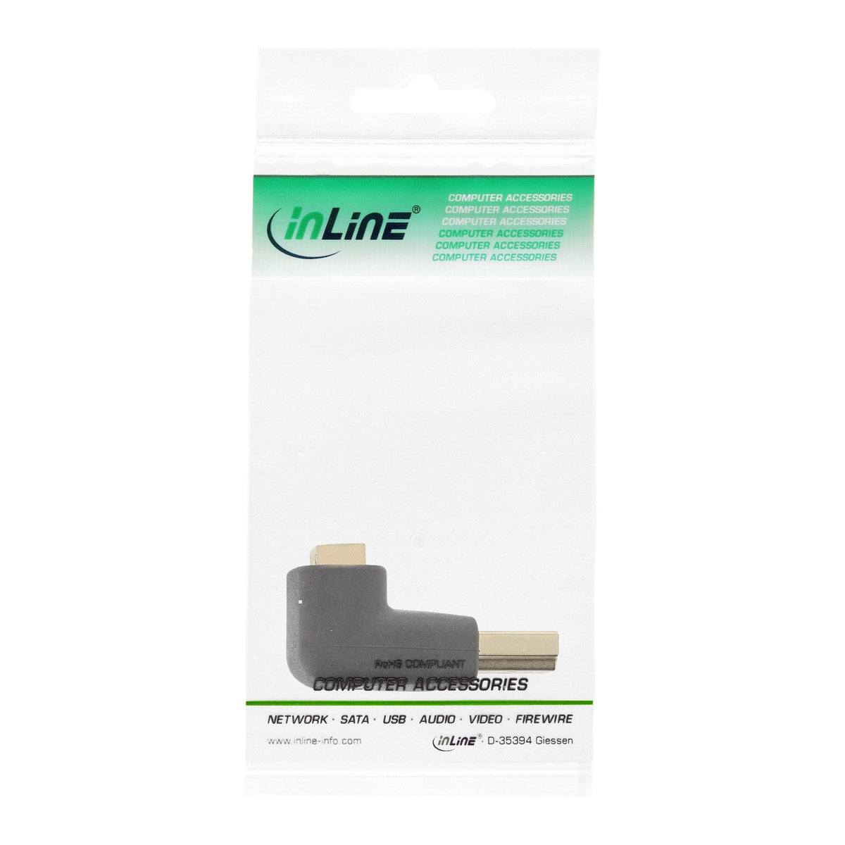 Adaptador Hdmi Inline, Macho/Hembra, En Ángulo Hacia Arriba, Contactos Dorados, Compatible Con 4k2k