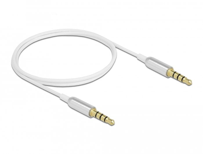 Delock 66073 Cable De Audio 0,5 M 3,5mm Plata, Blanco Blanco/Plateado, 3,5mm, Macho, 3,5mm, Macho, 0,5 M, Plata, Blanco