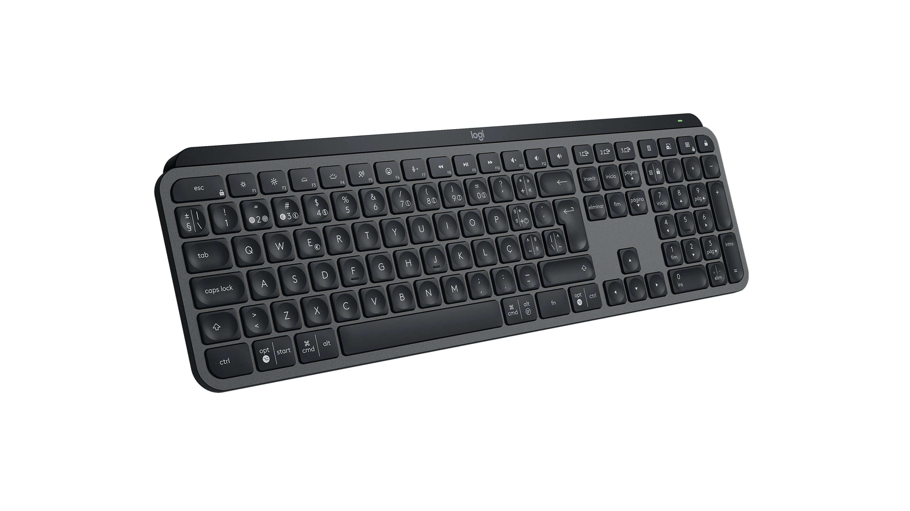 Teclado Portugués Logitech Mx Keys S Rf Wireless + Bluetooth Qwerty Grafito