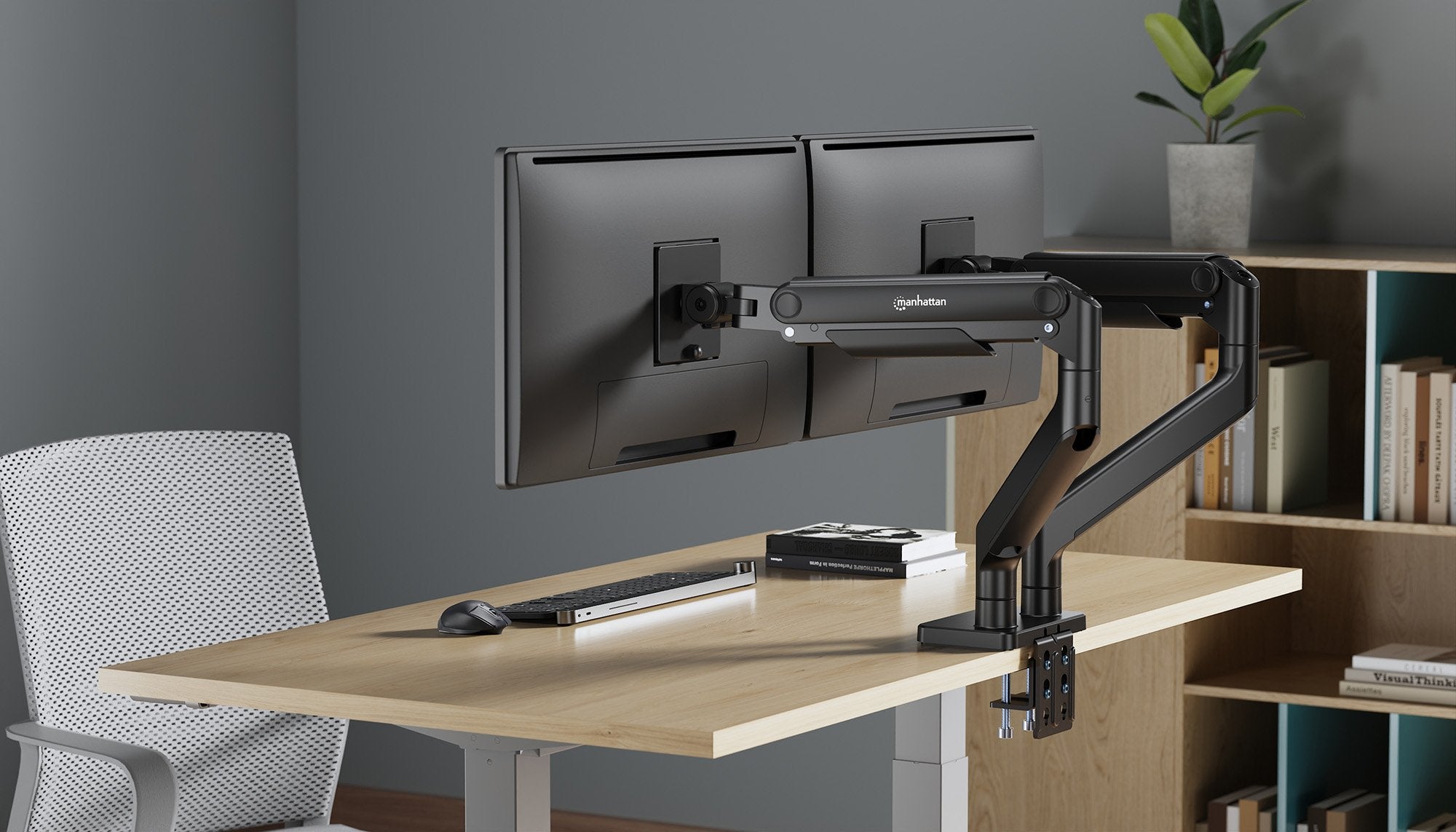 Soporte Manhattan 462587 (45") Escritorio Negro
