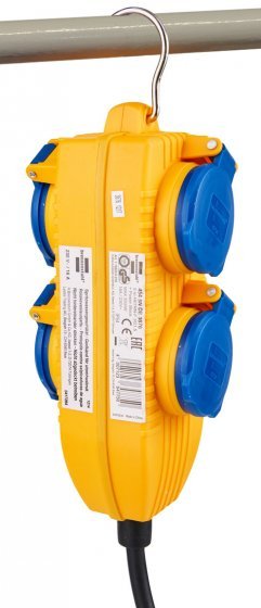 EAN 4007123647750 - Brennenstuhl 1169200010 base múltiple 5 m 4 salidas AC Exterior Azul, Amarillo imagen 4
