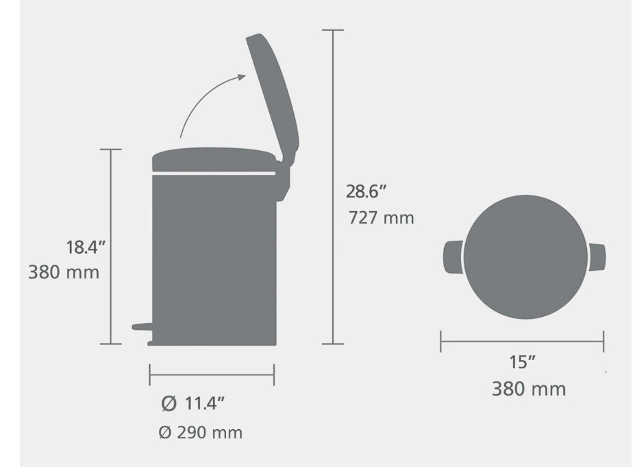 Brabantia Treteimer Newicon 20 L Soft Grey