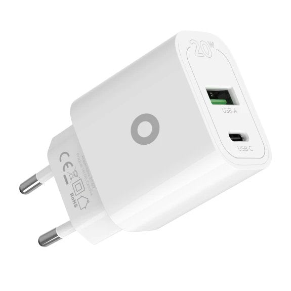 Mobile Origin Pd20w Wall Charger Mo12 White 1x Usb-A + 1x Usb-C