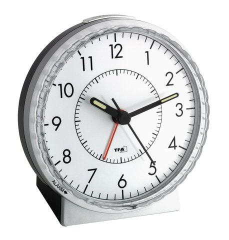 Tfa-Dostmann 60.1010 Despertador Negro, Plata