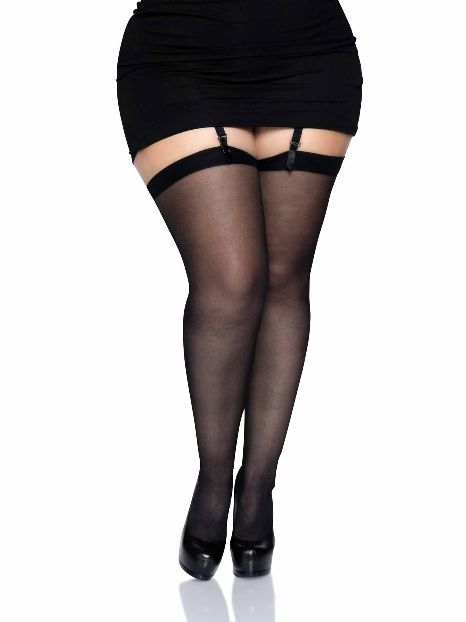 Leg Avenue - Medias Con Costura Trasera Talla Grande