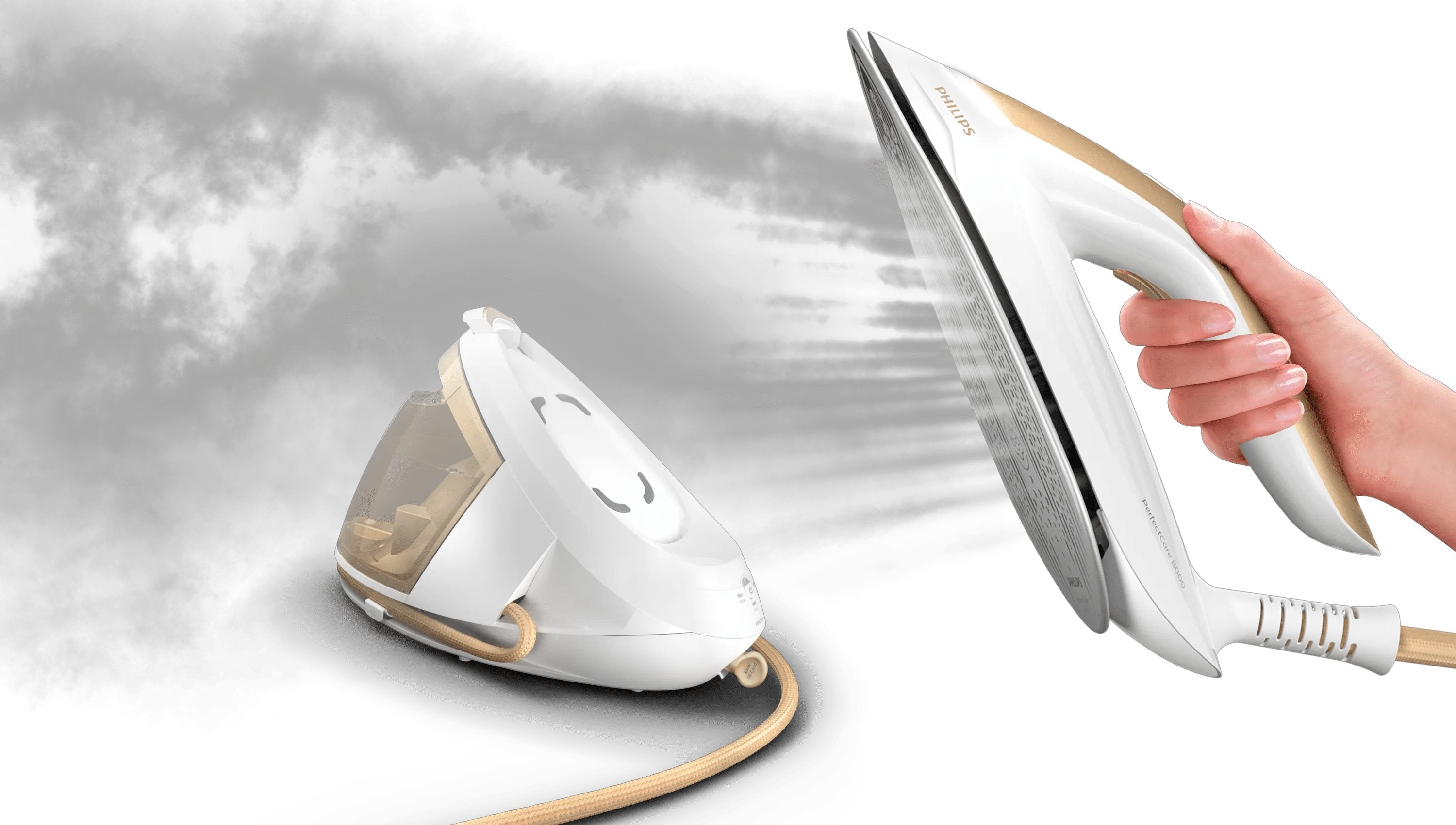 EAN 8720389001048 - Philips PSG8040/60 estación plancha al vapor 2700 W 1,8 L Suela SteamGlide Elite Oro, Blanco imagen 7