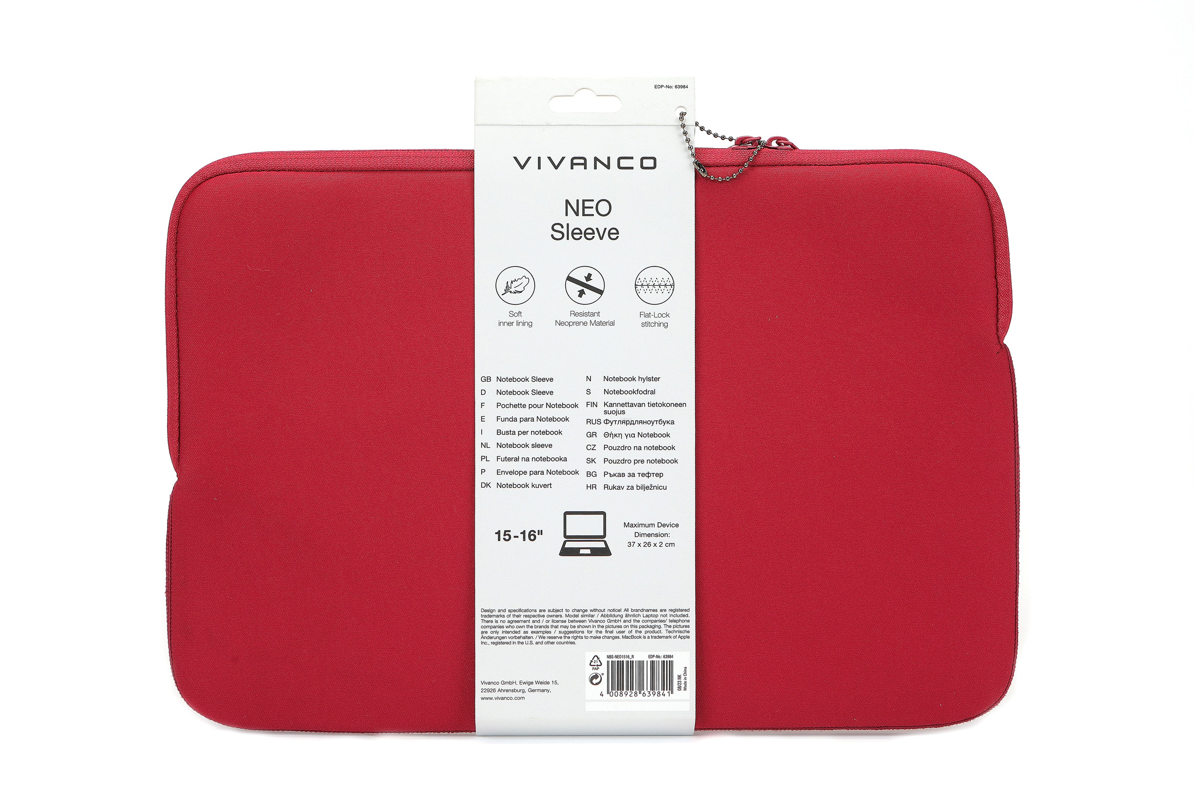 EAN 4008928639841 - Vivanco Neo 40,6 cm (16") Funda Rojo imagen 6