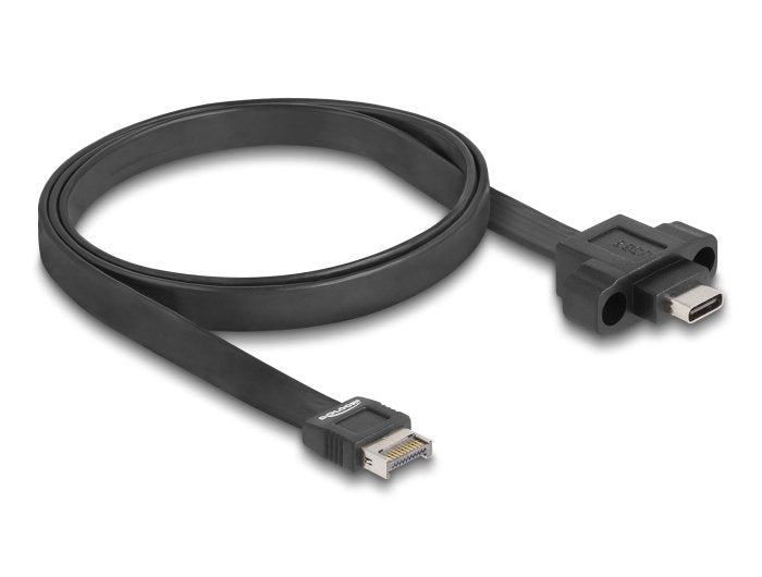 Delock 85760 Usb 10 Gbps Cable Plano Tipo E Key A Macho De 20 Pines Para Usb Type-C Panel De Montaje Hembra De 75 Cm