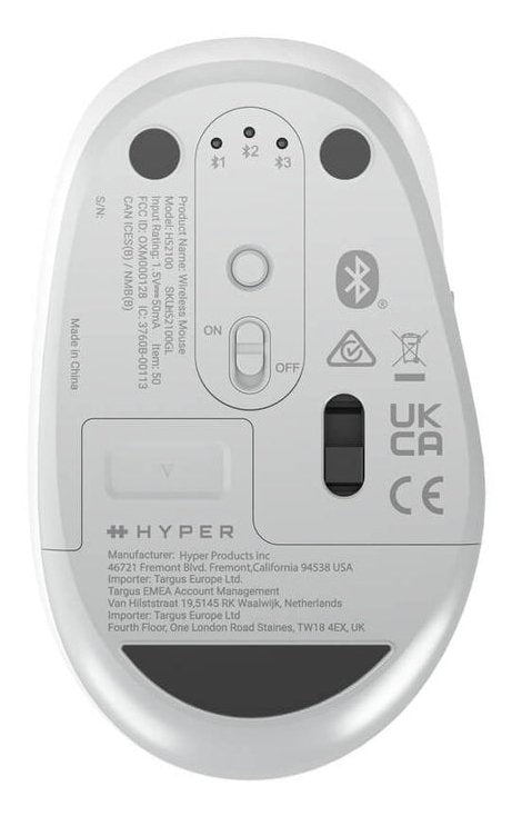 Ratón  Hyper Hs2100gl Mano Derecha Bluetooth 2400 Dpi