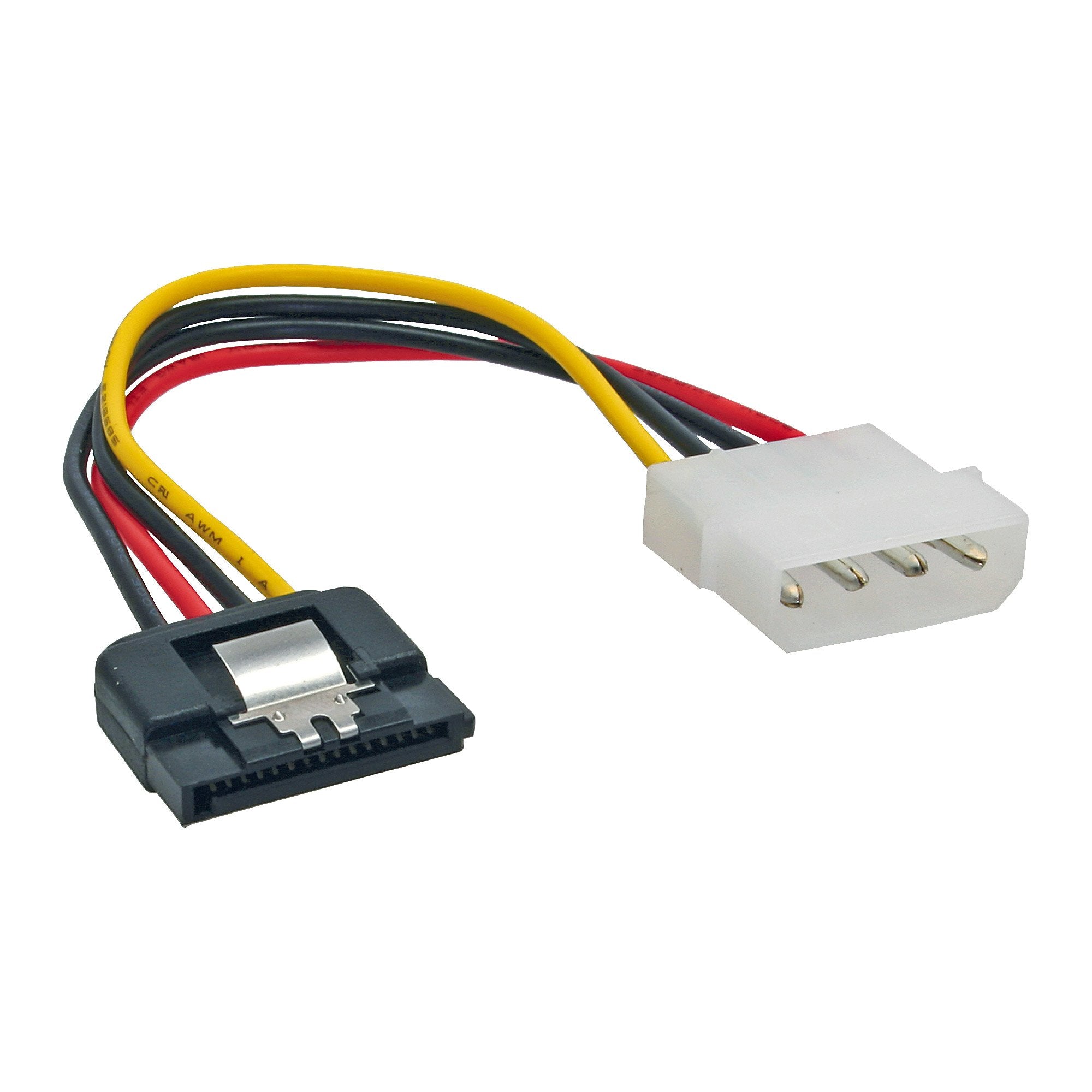 Adaptador De Alimentación Inline Sata Molex De 4 Pines A Sata De 15 Pines Con Pestillo 0,15 M