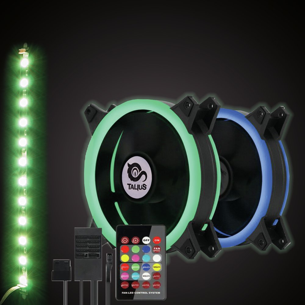 Talius Kit Siroko (2ventiladores Doble Aro Rgb + Tira Led + Remote Control)