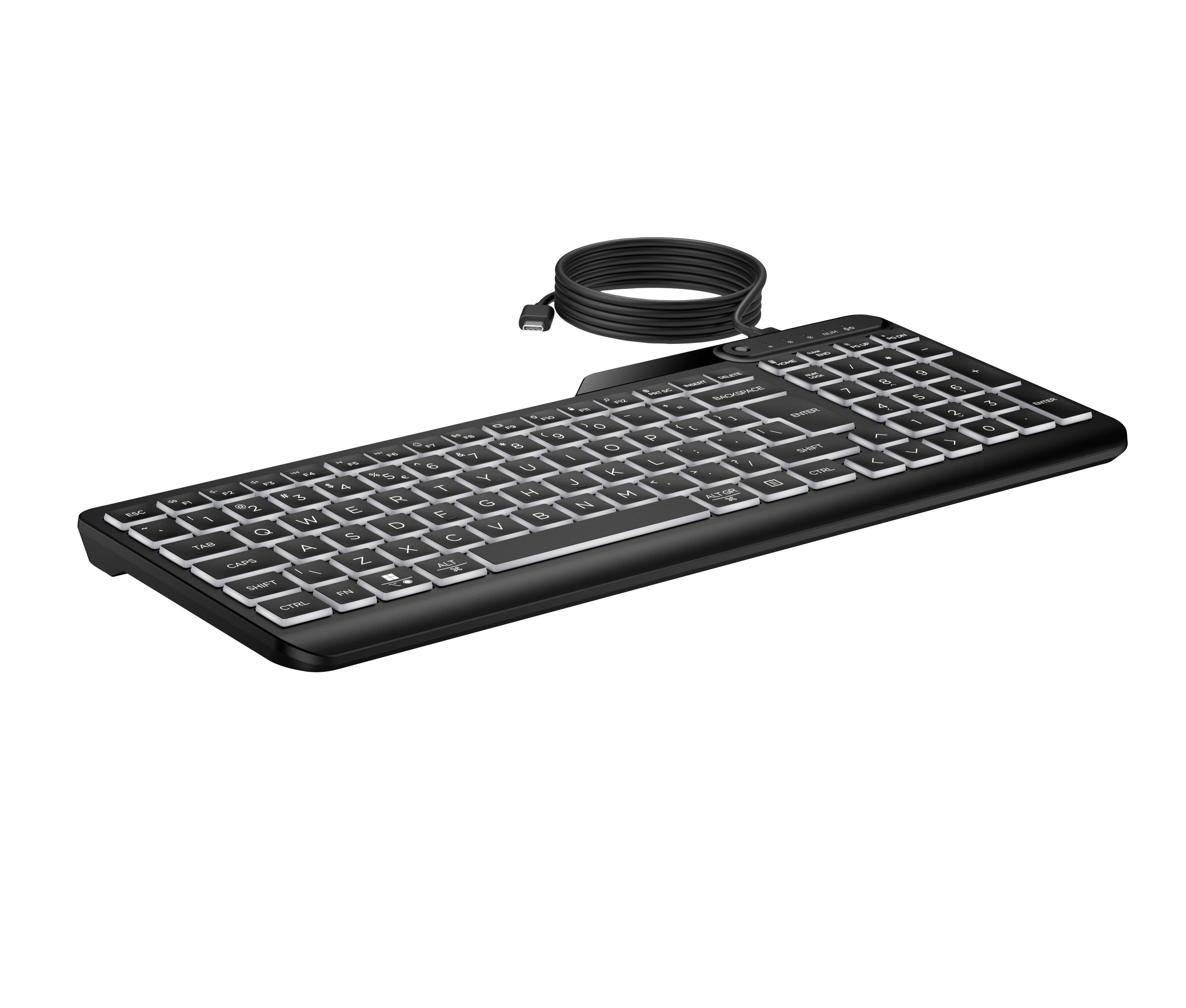 EAN 0197192768877 - HP 405 Backlit Wired Keyboard teclado Oficina USB Negro imagen 2