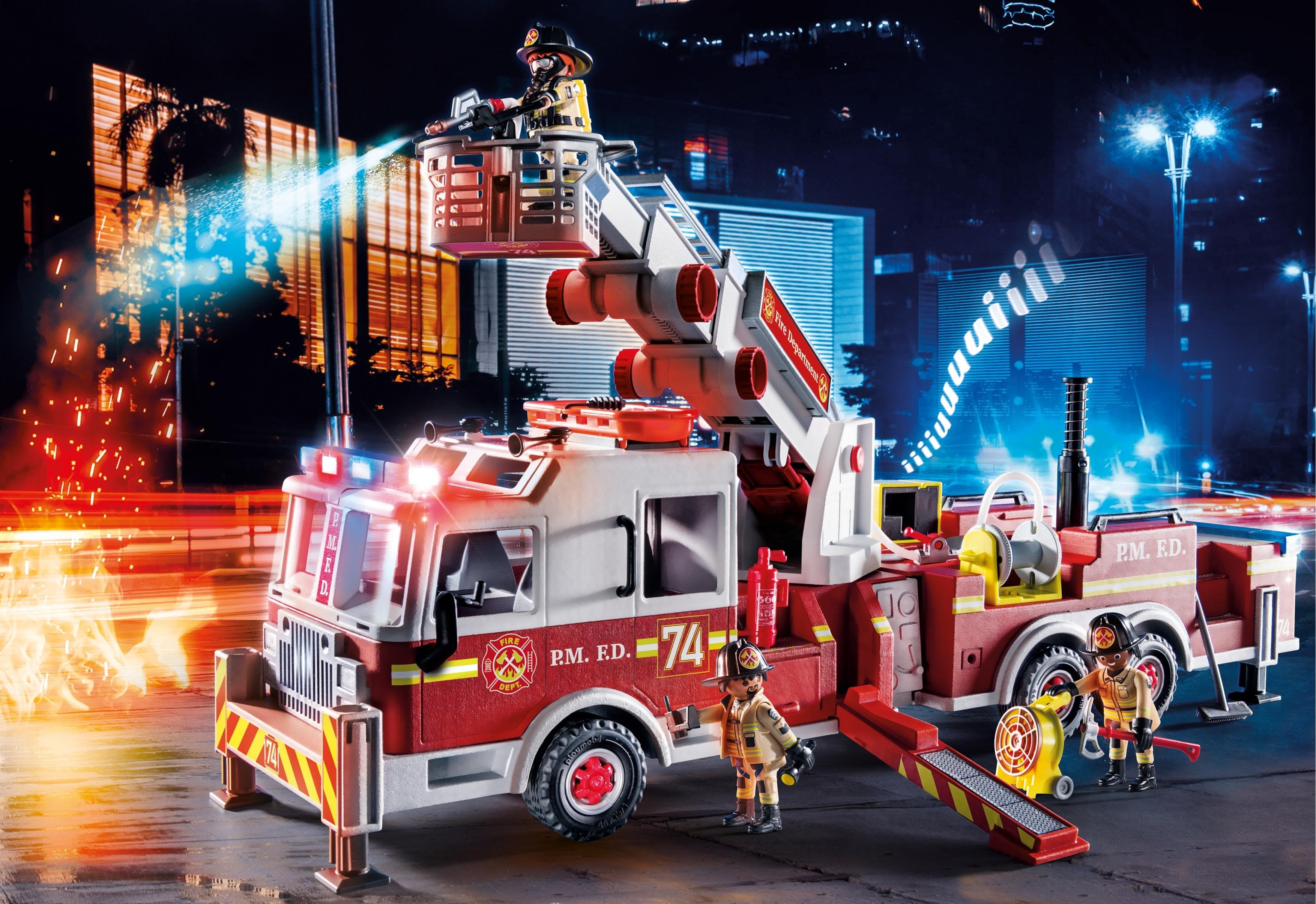 Playmobil Vehiculos De Rescate: Camion De Bomberos Con Escalera