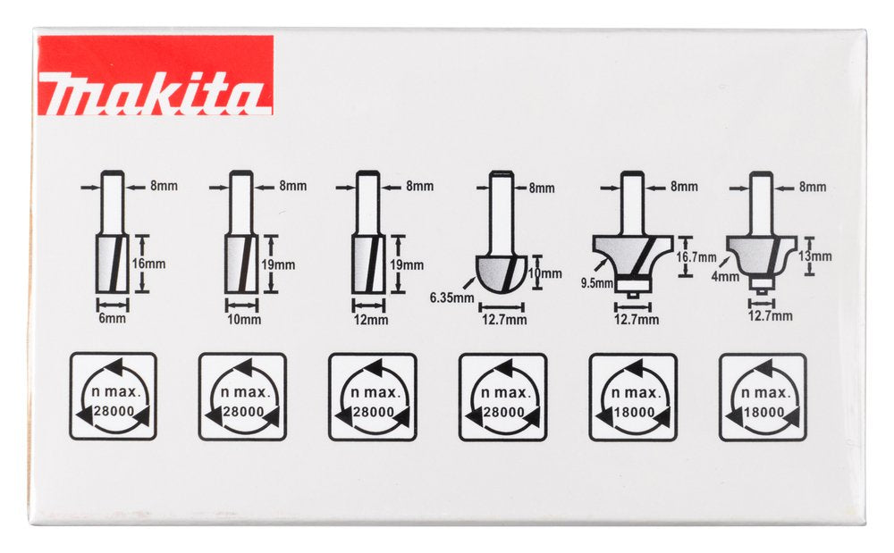 Makita Fraeser-Set 8mm 6stk