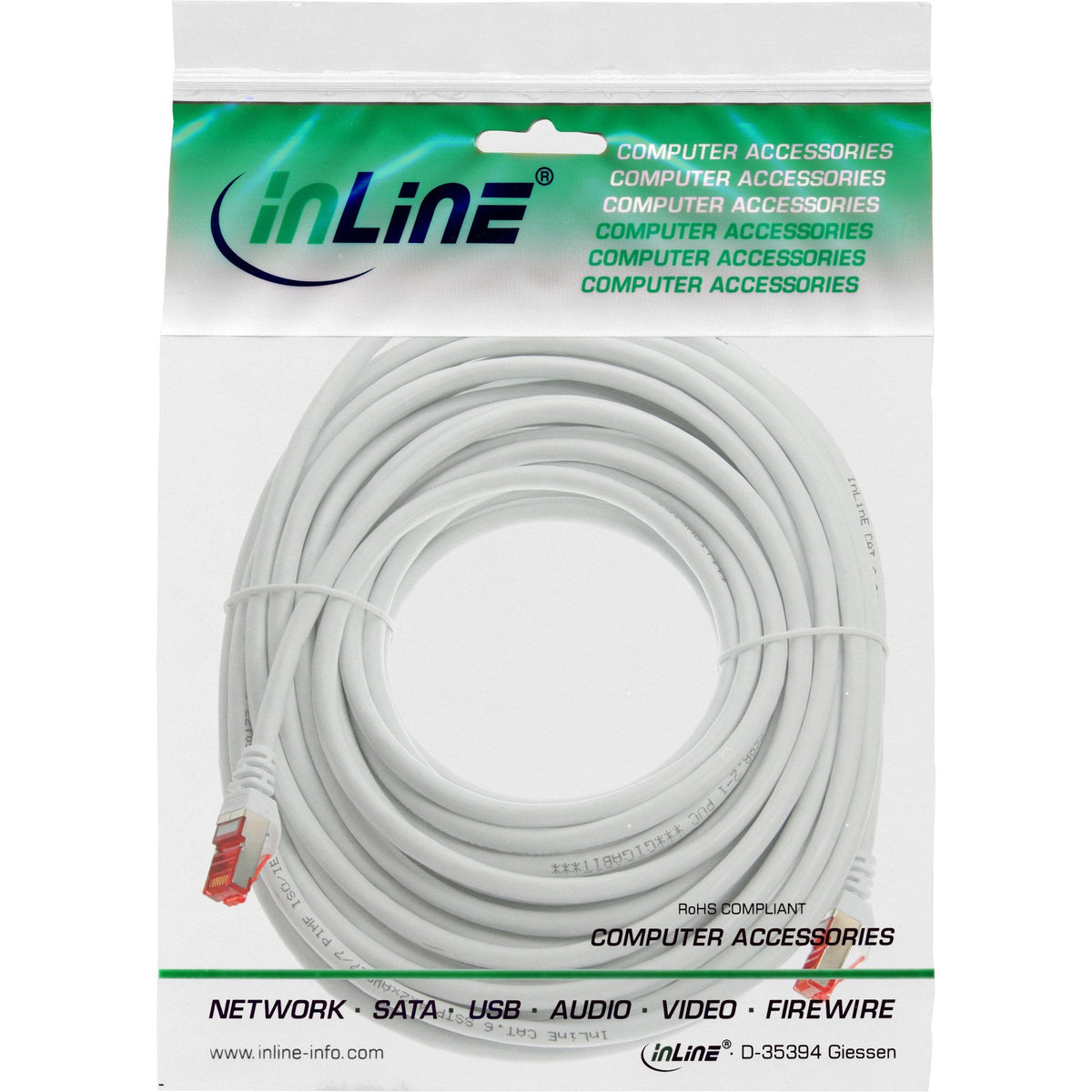 Cable De Red Inline S/Ftp Pimf Cat.6 250mhz Pvc Cca Blanco 10m