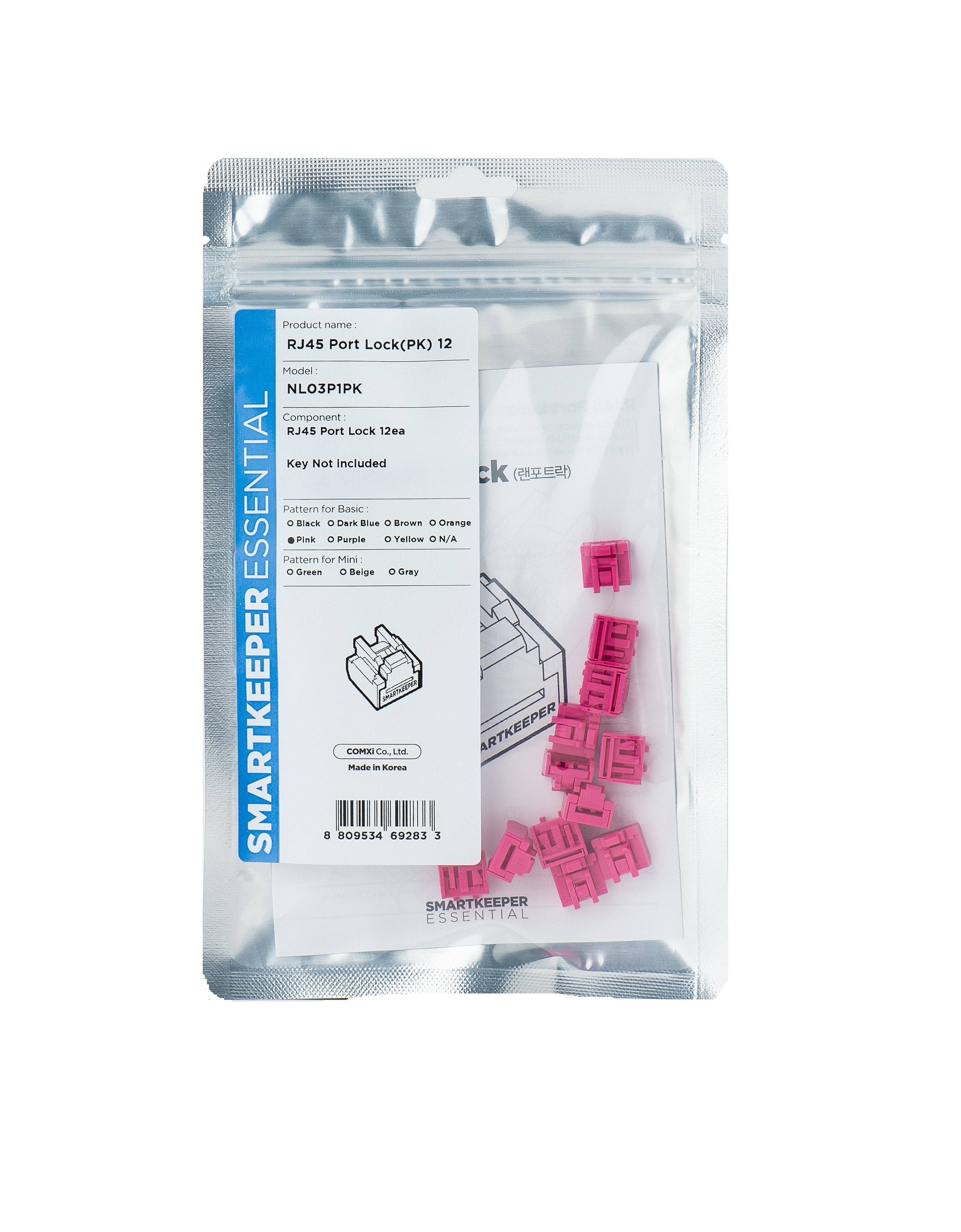 Bloqueador Smartkeeper Basic "Puerto Rj45" Rosa 12 Piezas.