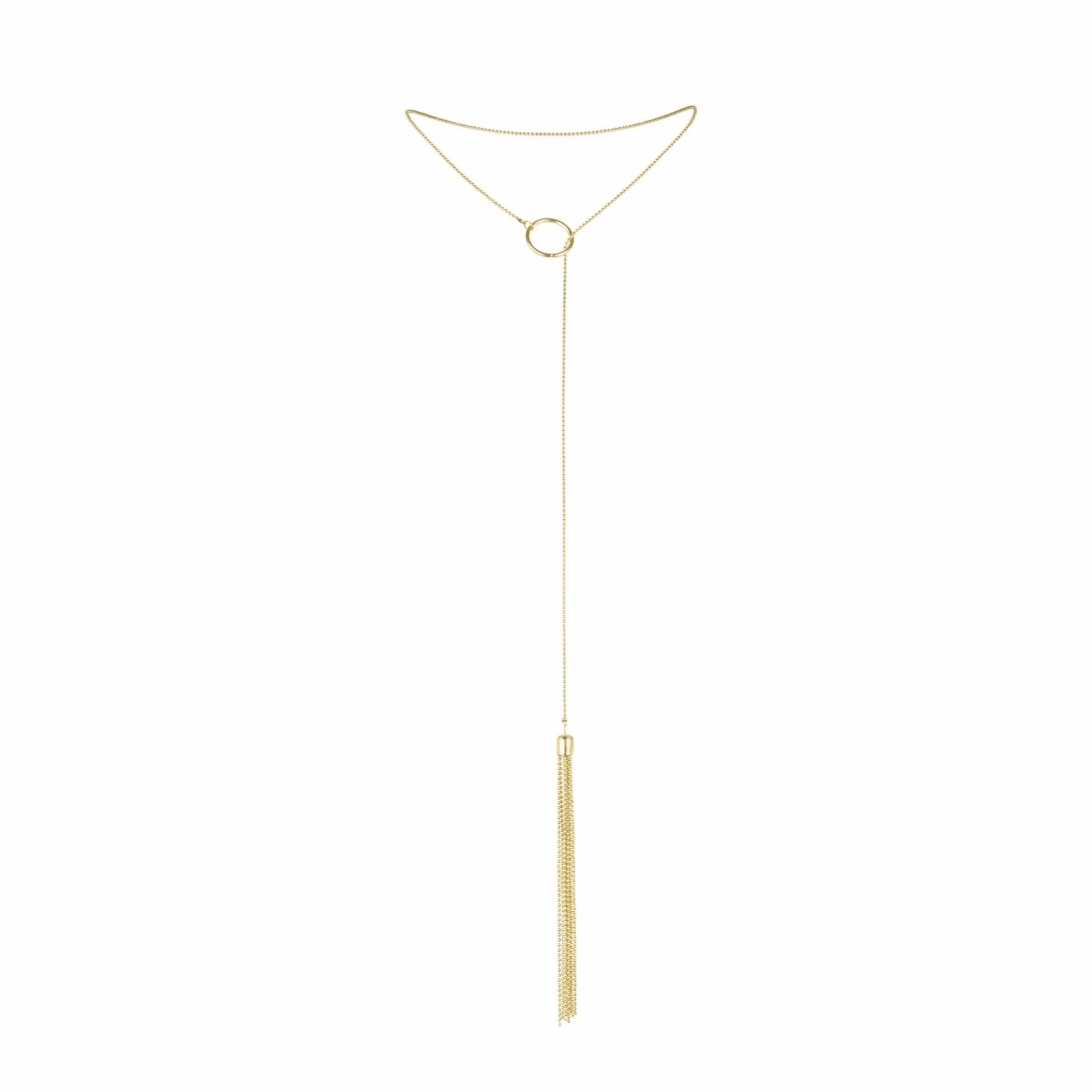 Bijoux - Magnifique Collar Metlico Con Flecos Dorado