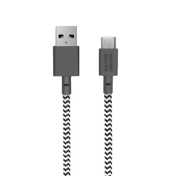 Native Union Belt-Ac-Zeb-Np Cable Usb 1,2 M Usb A Usb C Negro, Blanco
