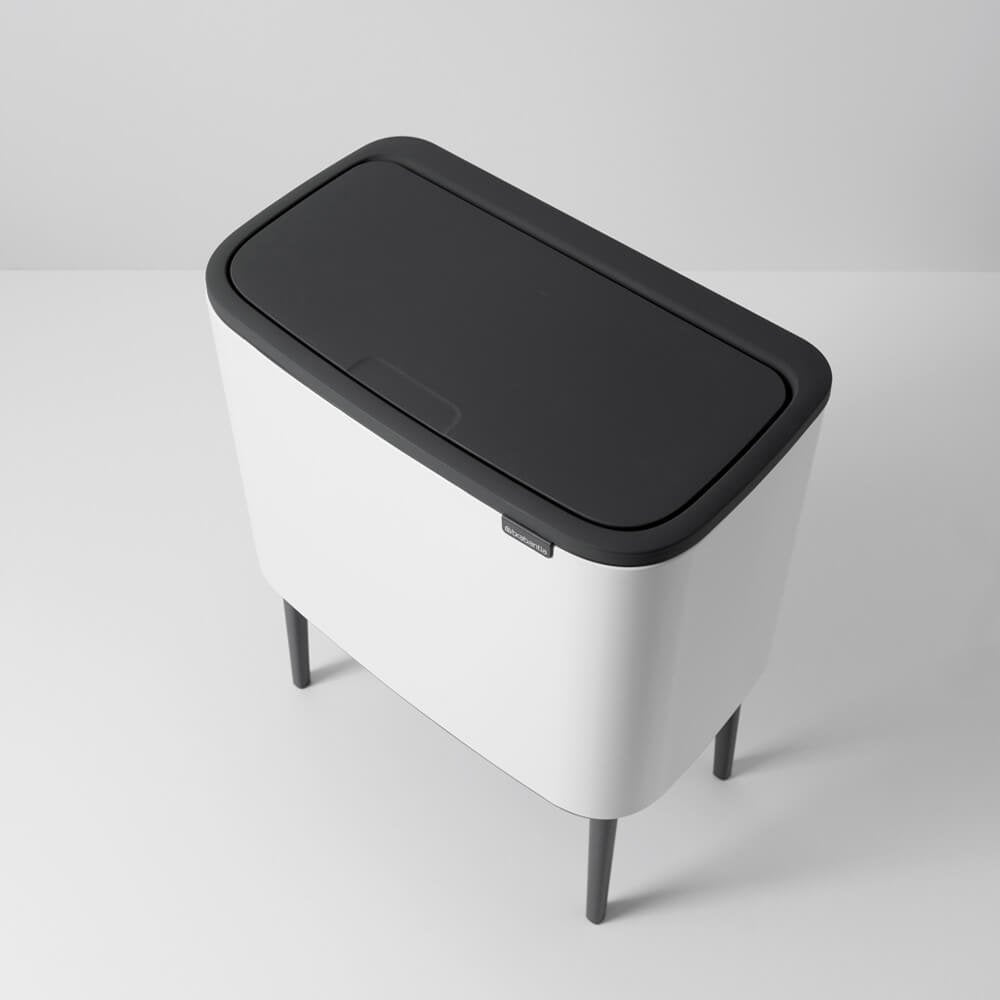 Brabantia 313523 Papelera 33 L Rectangular Acero Inoxidable Negro, Blanco