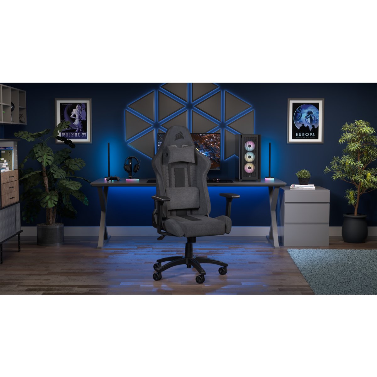 Silla Corsair Gaming Tc100 Relaxed Leatherette Fabric Gris/Negra Cf-9010052-Ww