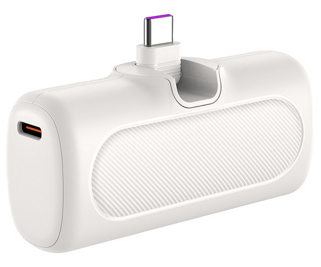 Bateria Externa Power Bank   5000 Mah, Conector Usb-C Integrado, Color Blanco  Lipo Logilink