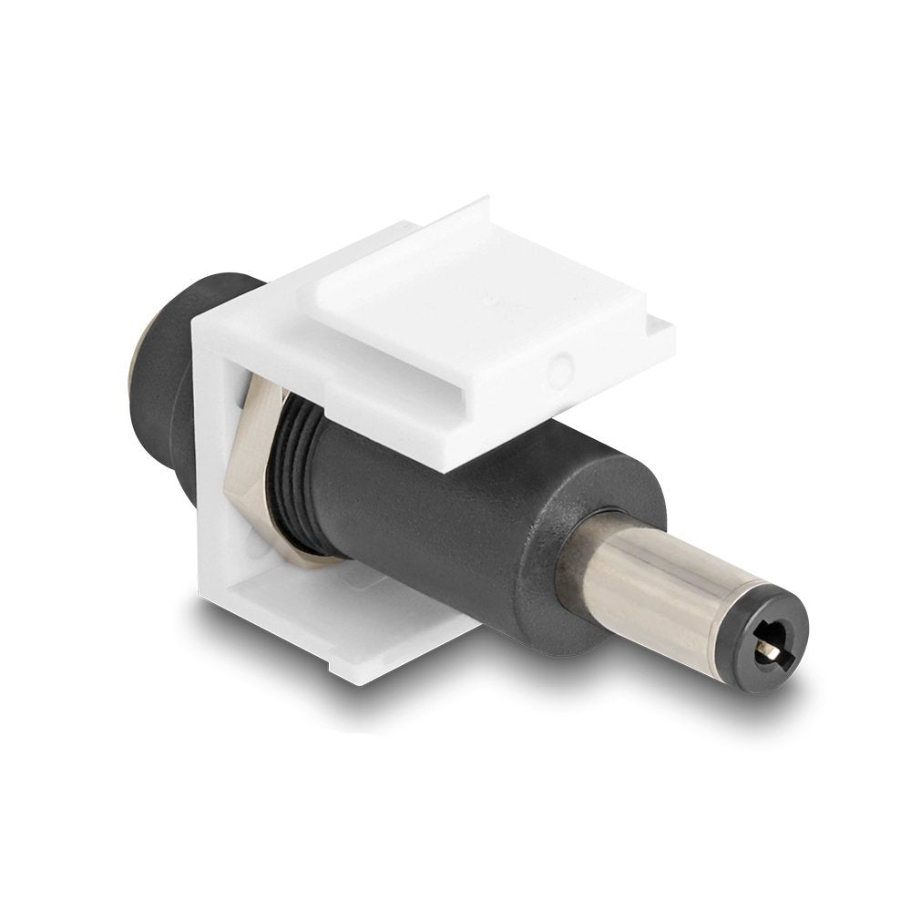 Delock 84177 Módulo Keystone Dc 5,5 X 2,5 Mm Hembra A Cc 5,5 X 2,5 Mm Macho Blanco