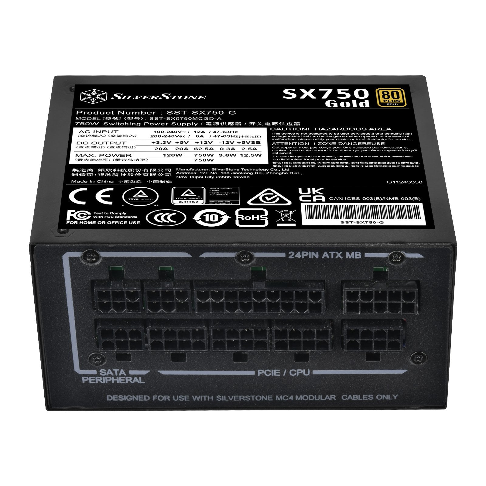 EAN 4710679813820 - Silverstone SX750 Gold unidad de fuente de alimentación 750 W 20+4 pin ATX SFX Negro imagen 5