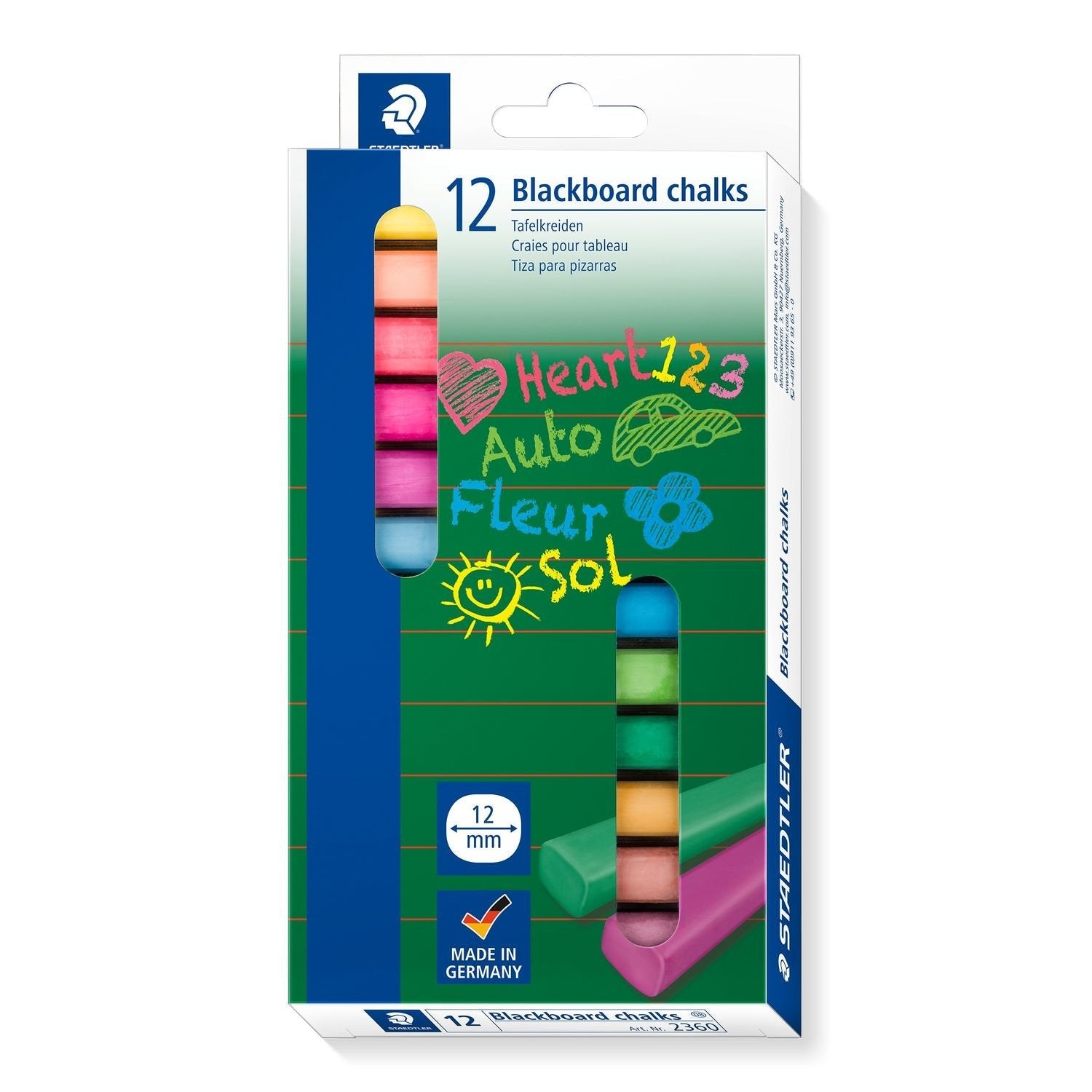 Estuche 12 Piezas Tizas Para Pizarra Staedtler Color Tiza