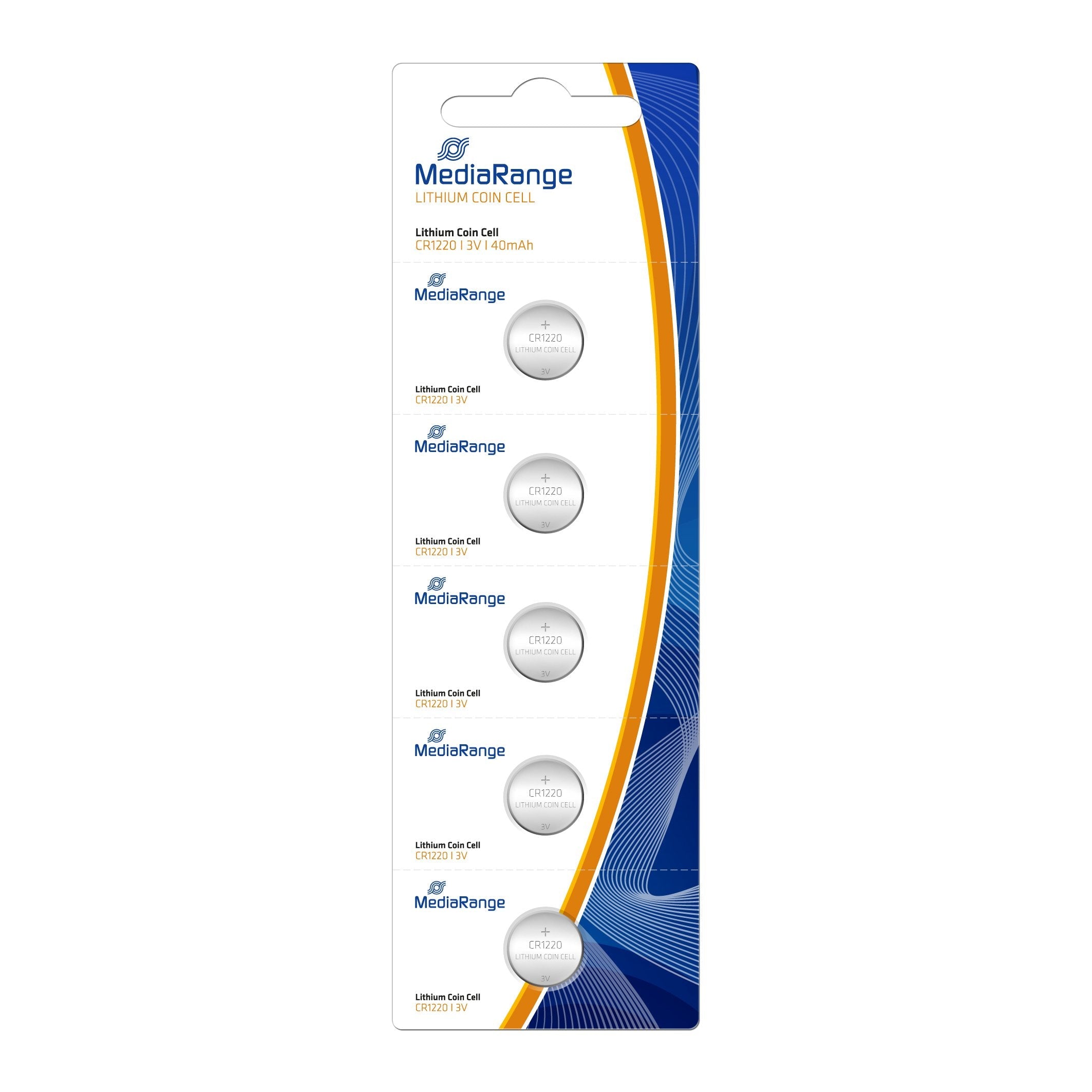 Pila Mediarange Cr1220 Boton 3v Litio 5 Pcs