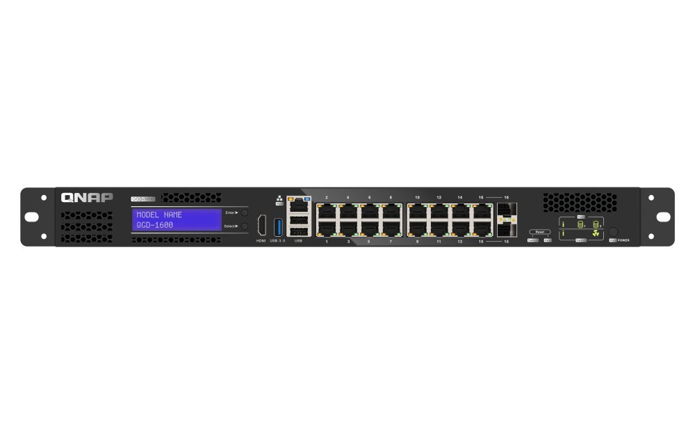 EAN 4711103084281 - QNAP QGD-1600 Gestionado Gigabit Ethernet (10/100/1000) 1U Negro, Gris imagen 1