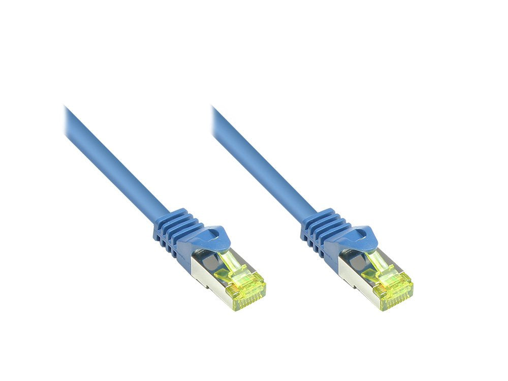 Goodconnections Rj45 Cable De Red Mit Cat. 7 Rohcable Und Rastnasenschutz (), S Ftp, Pimf, Halogenfrei, 500mhz, Ofc, Blau, 7,5m,