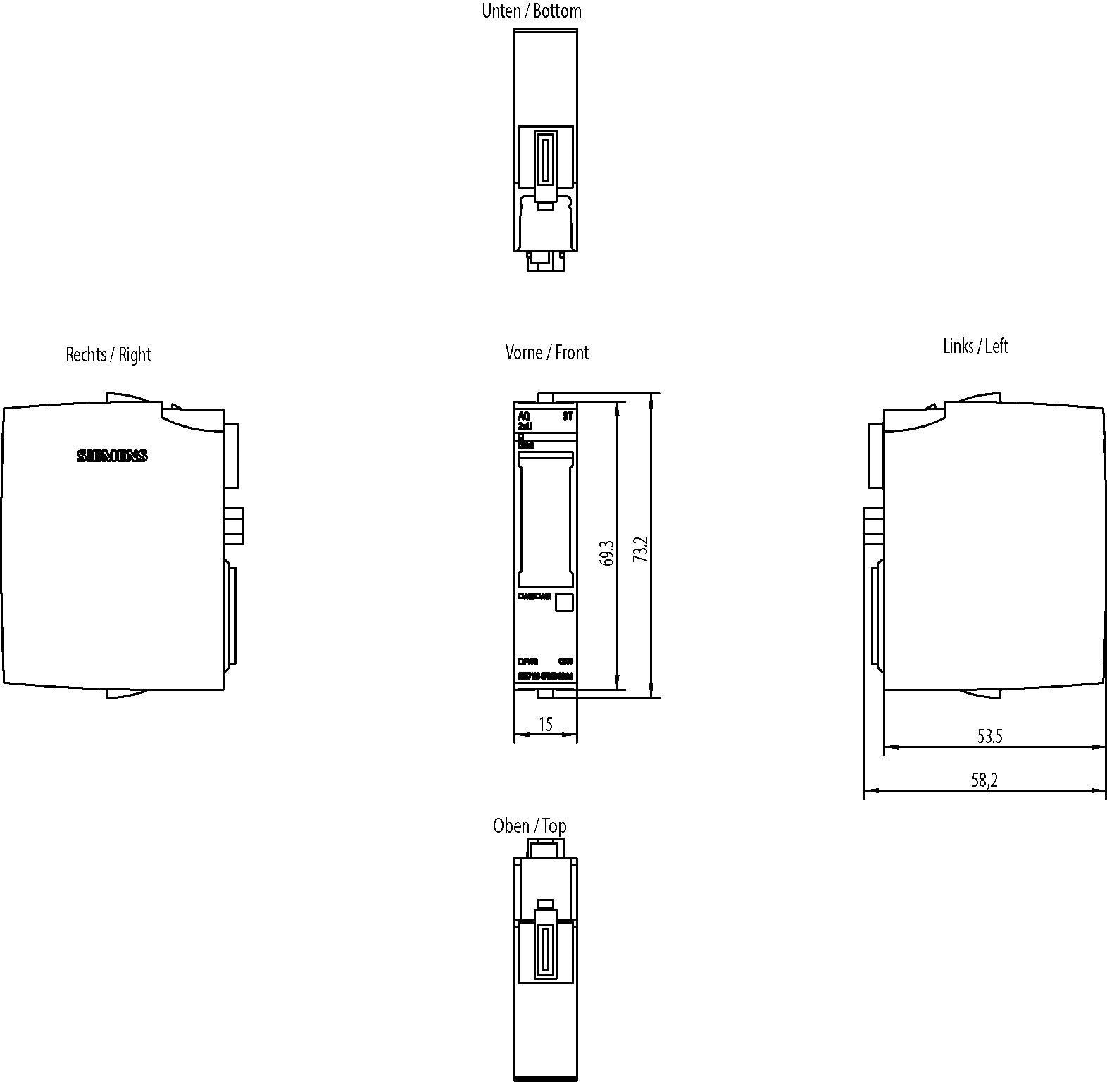 Siem 6es7135-6fb00-0ba1 Simatic Et 200sp Analoges Ausgangsmodul