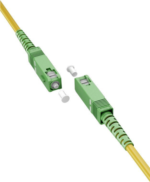 Cable De Fibra Óptica Para Router  5m -Ø3 Mm Amarillo Latiguillo Monomodo Ftth - 9/125 Os2 - Sc/Apc-Sc/Apc Simplex - Compatible