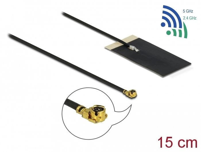 Delock Wlan 802.11 Ac Ax A H B G N Antenne Mhf I Stecker 2.7 - 3.0 Dbi 1.13 15 Cm Fpc Intern Klebemontage