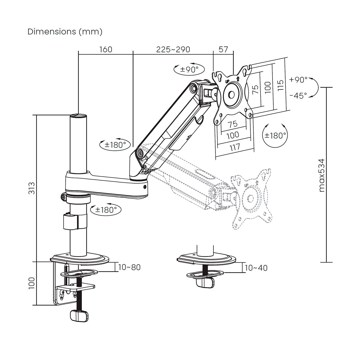 EAN 8435739904961 - AISENS DT32TSR-449 soporte para monitor 81,3 cm (32") Escritorio imagen 7