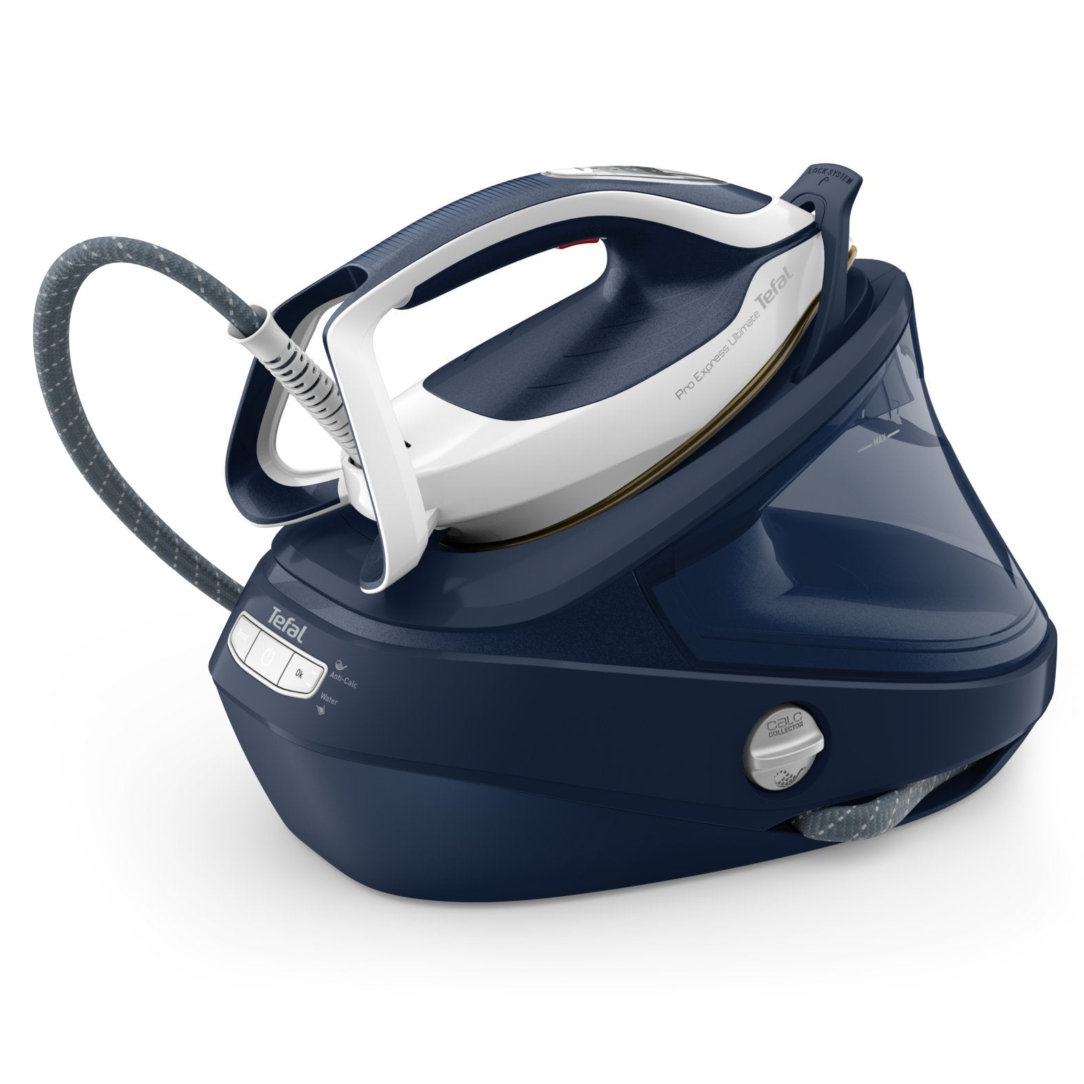 Tefal Pro Express Ultimate Ii Gv9720e0 Estación Plancha Al Vapor 1,2 L Durilium Airglide Autoclean Ultra Thin Soleplate Azul, Blanco
