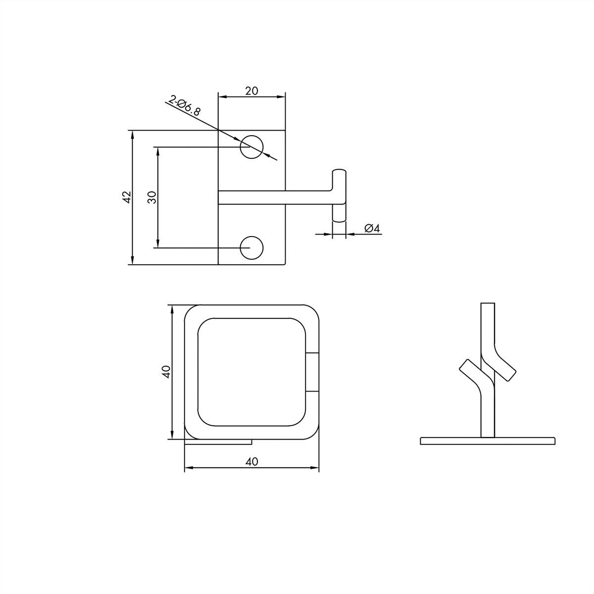 Roline Cablese, 40x40 Mm, Metall, Cableeinfhrung Seitlich