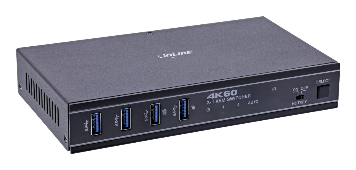 Inline Kvm Switch, 2x1 ,Hdmi & Usb-C 4k/60hz, Usb 3.2 Hub