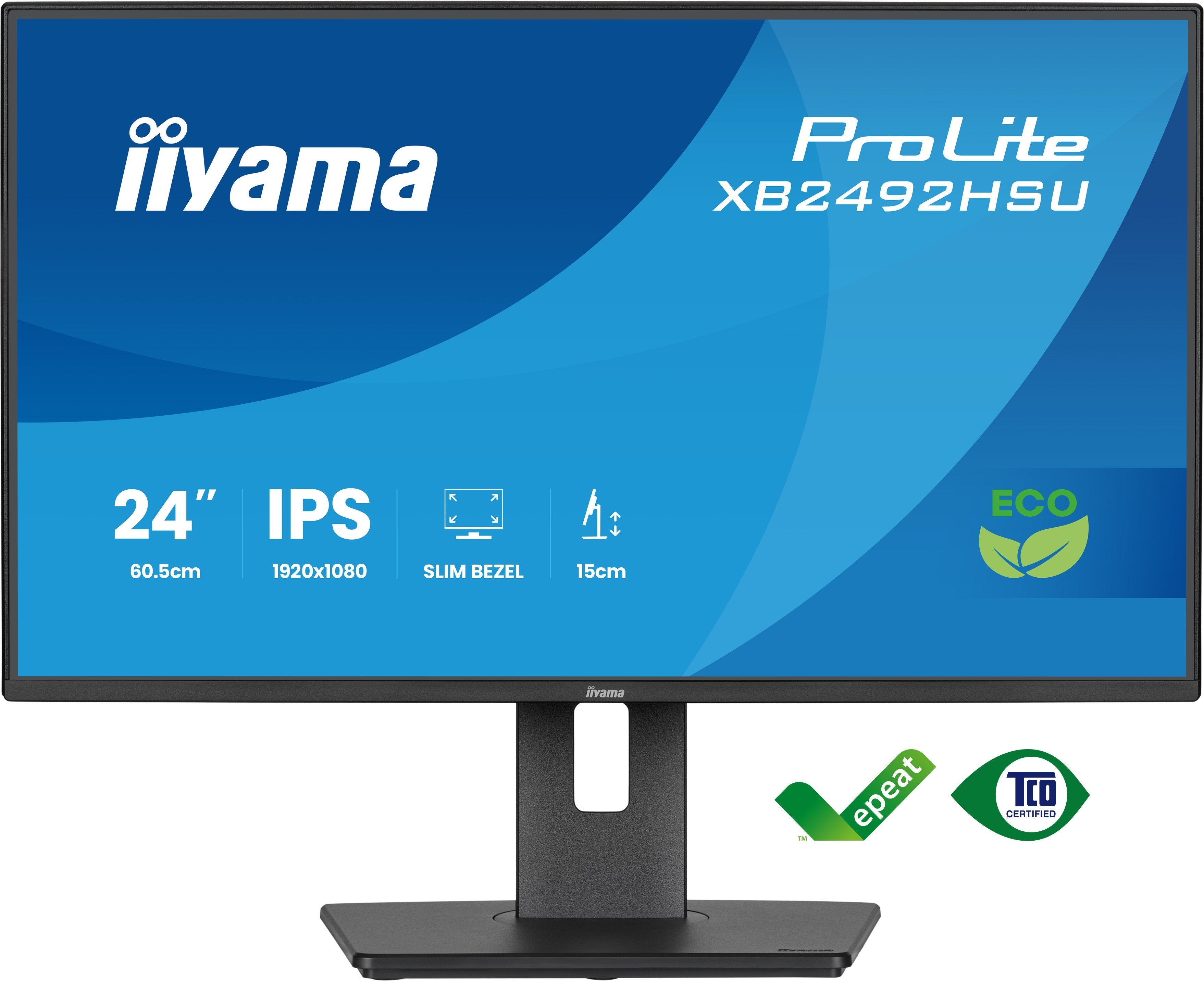 Iiyama Prolite Xb2492hsu-B1 (60.5 Cm (24 Zoll), Negro (Matt), Fullhd, Ips, Hdmi, Dp, Usb-Hub, Verstellbarer Standfuss, 120hz Panel) Xb2492hsu-B1