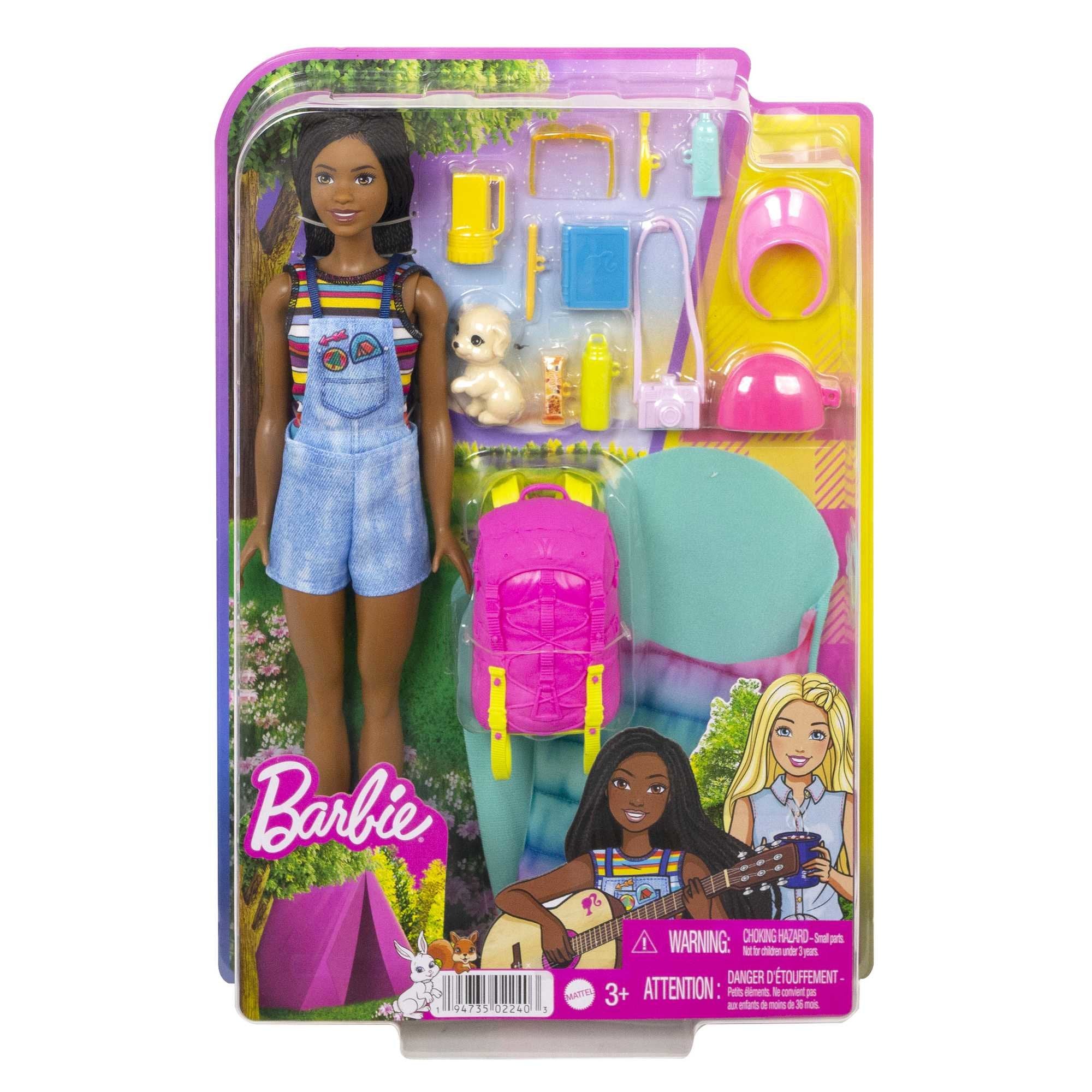 Mattel Barbie Juego Camping Con Muñeca Brooklyn, Cachorro Y Accesorios Hdf74
