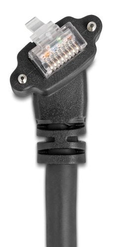 Delock Gige Kamera Cable Rj45 Stecker 45° Gedreht Und 90° Gewinkelt Mit Schrauben Zu Rj45 Stecker Cat.6 S Ftp 2 M Schwarz