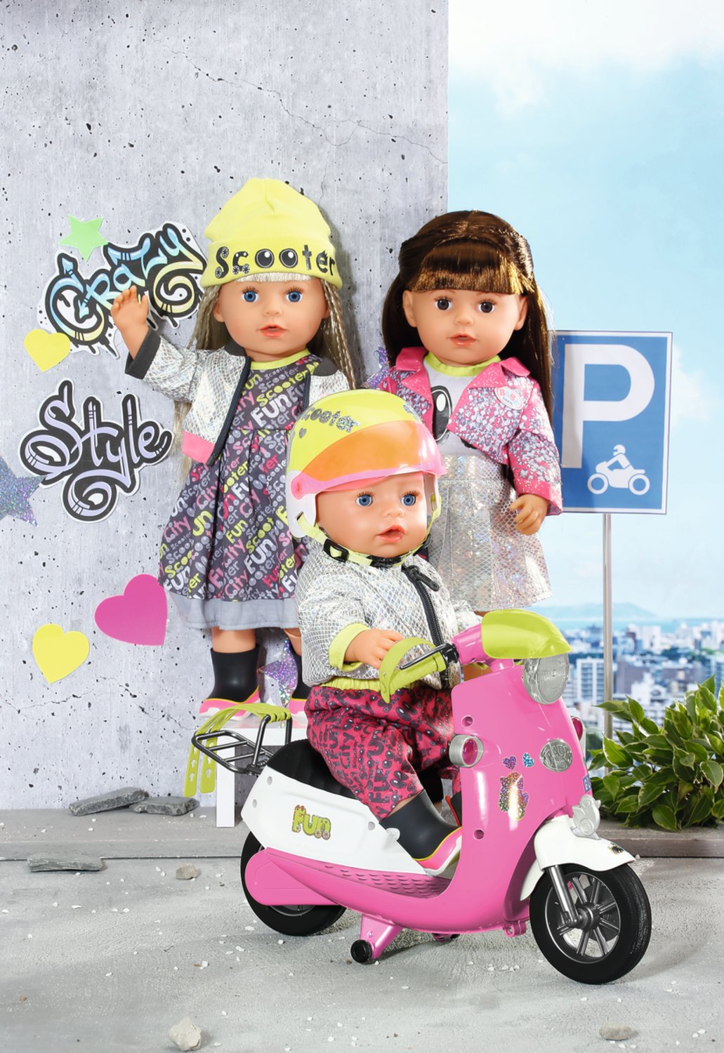 Zapf Creation Baby Born® City Deluxe Scooter Combo, Accesorios Para Muñecas 830215