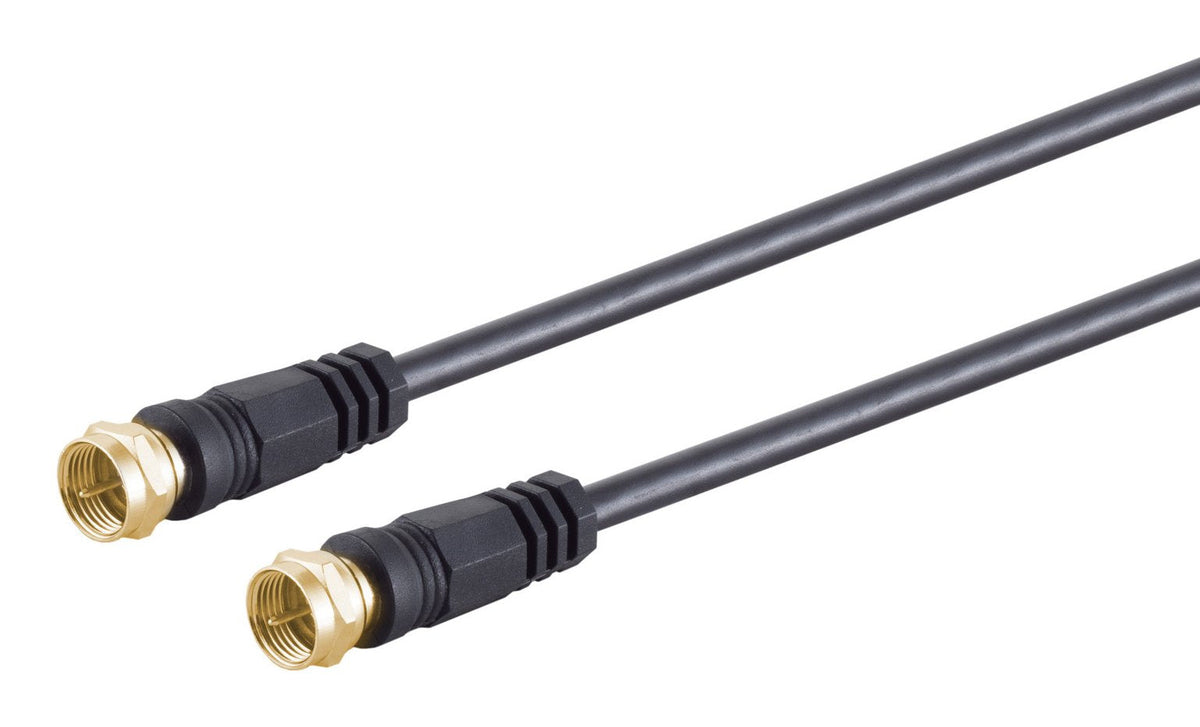 S-Impuls F Conector Macho - F Conector Macho Verg. Ferrit, Negro, 5m