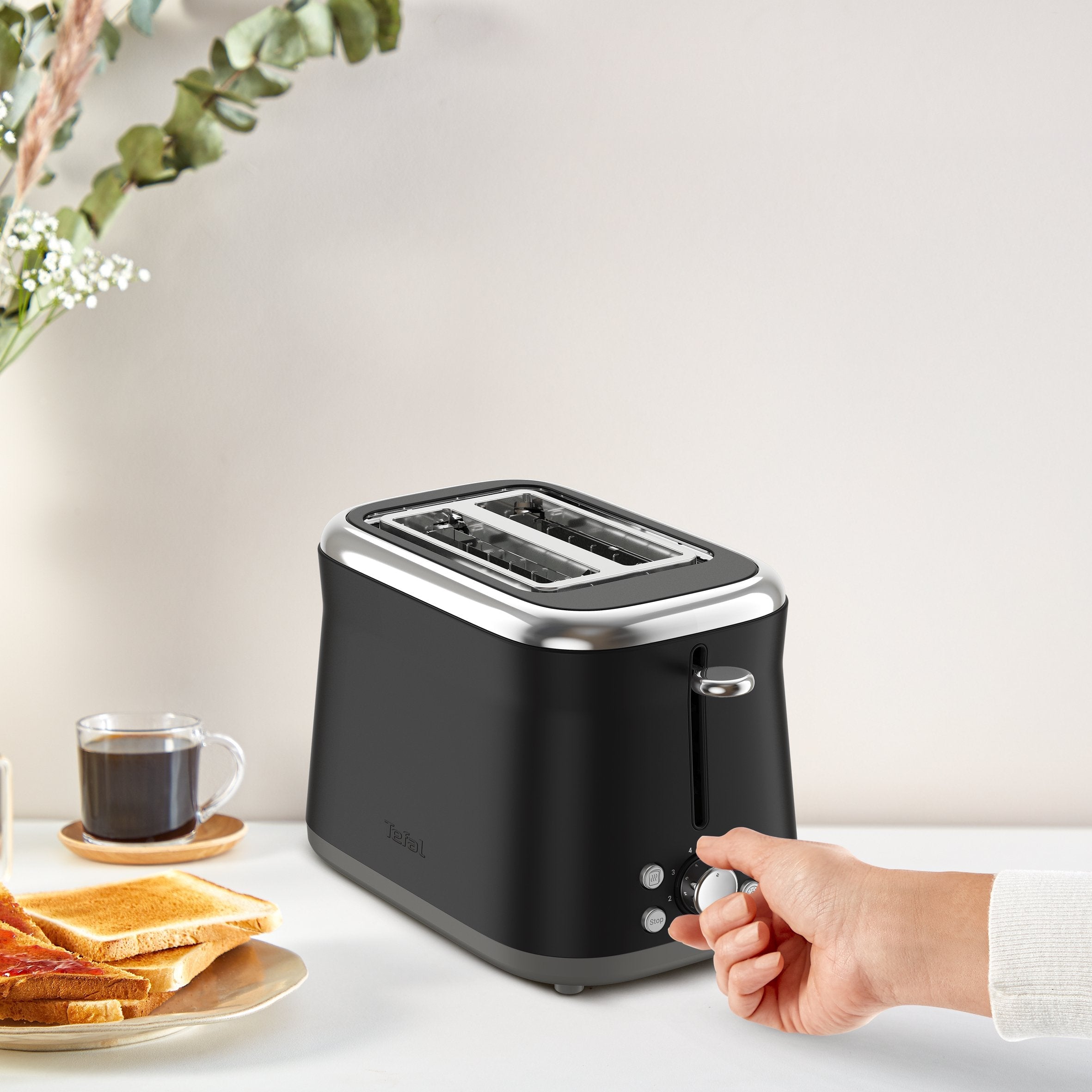 Tefal Tt7208e0 Collection Retro Toaster, 850 W, Black